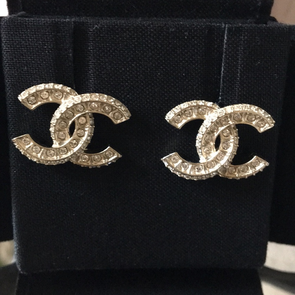 Chanel Earrings Gold/Crystal